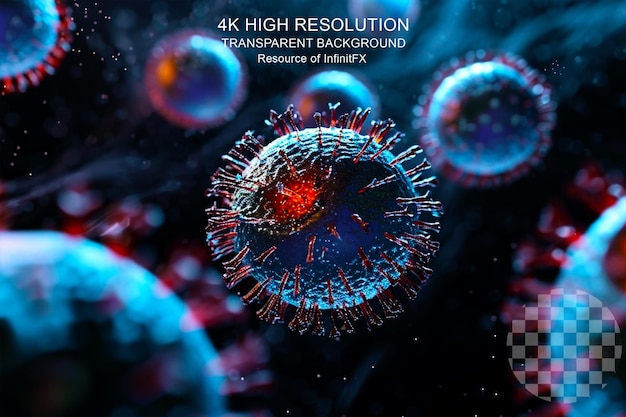 Medical Monkeypox Dangerous Virus 3D Illustration on transparent Background