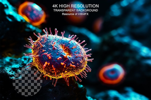 Medical Monkeypox Dangerous Virus 3D Illustration on transparent Background