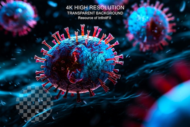 Medical Monkeypox Dangerous Virus 3D Illustration on transparent Background