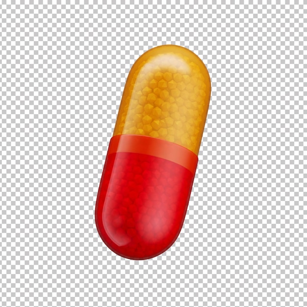 medical pill 3d icon with transparent background