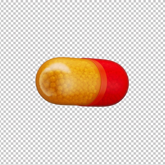 medical pill 3d icon with transparent background