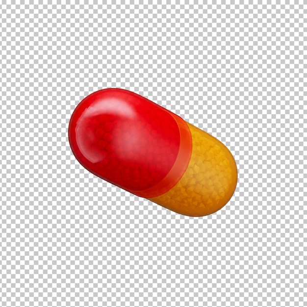 medical pill 3d icon with transparent background