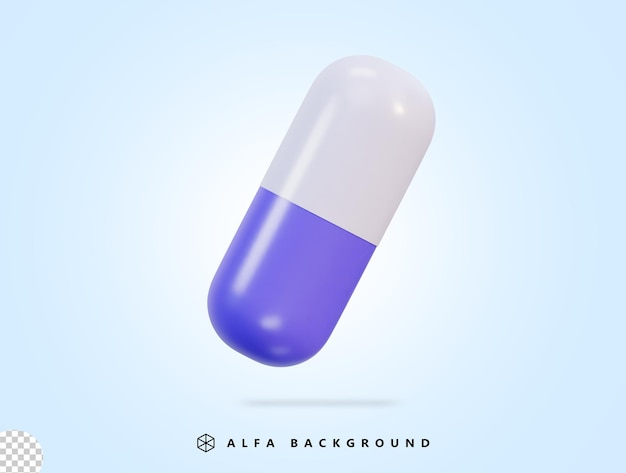 medical Pills capsule drug flying 3d icon vector illustration