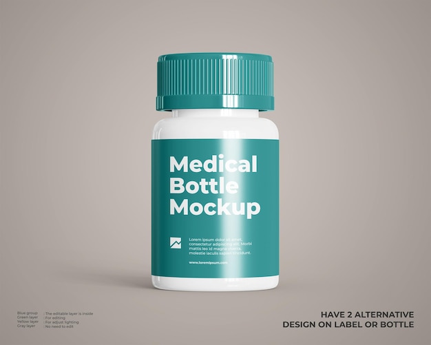 Medical plastic bottle mockup