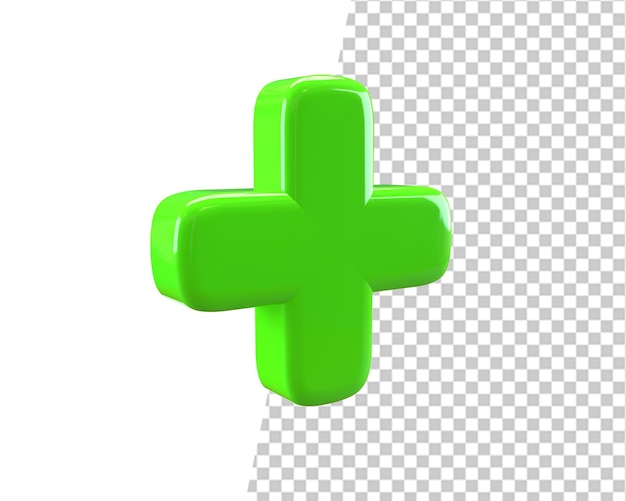 medical plus green sign 3d render