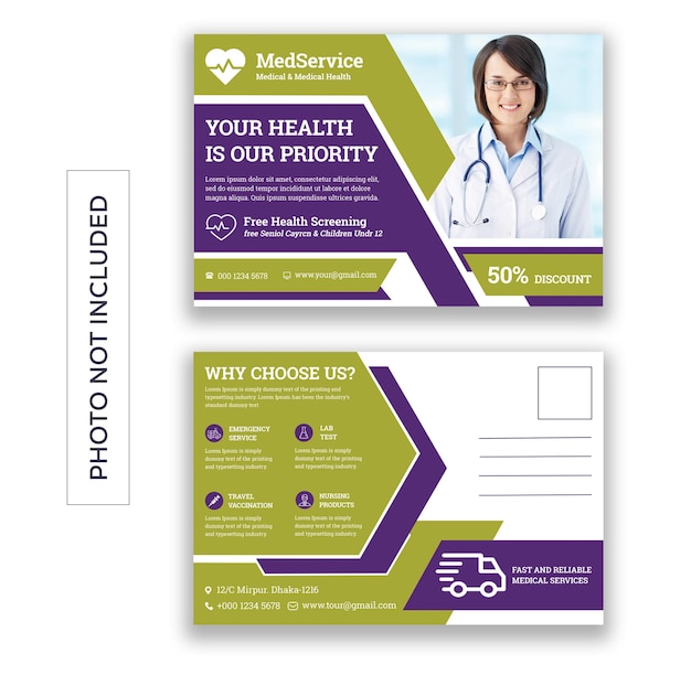 Medical postcard template