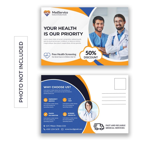 Medical postcard template