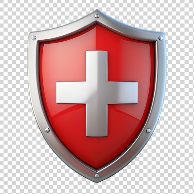 Medical protection shield Icon 3d isolated on transparent background