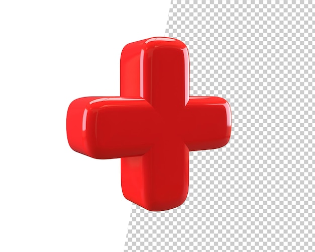 Medical red sign 3d rendering