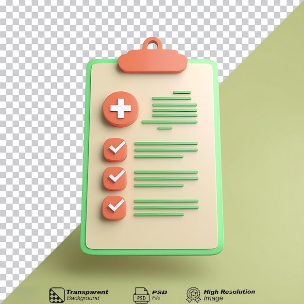 Medical Report isolated on transparent background