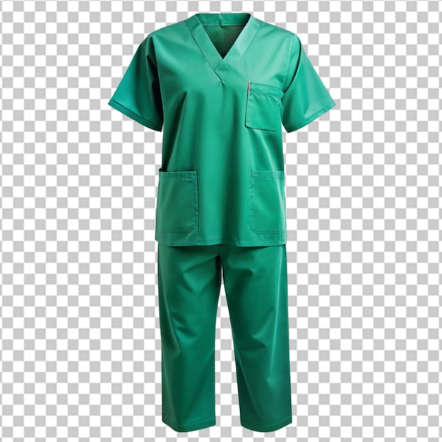 PSD medical scrubs green suit isolated on white background