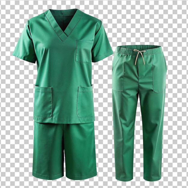 PSD medical scrubs green suit isolated on white background