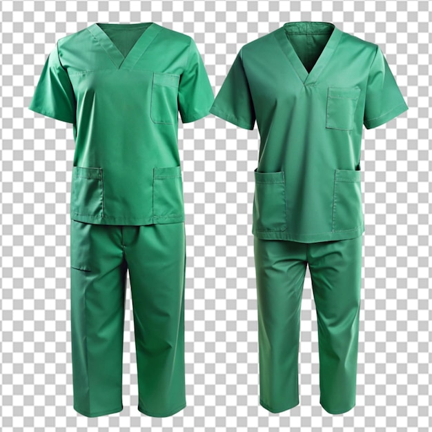 PSD medical scrubs green suit isolated on white background