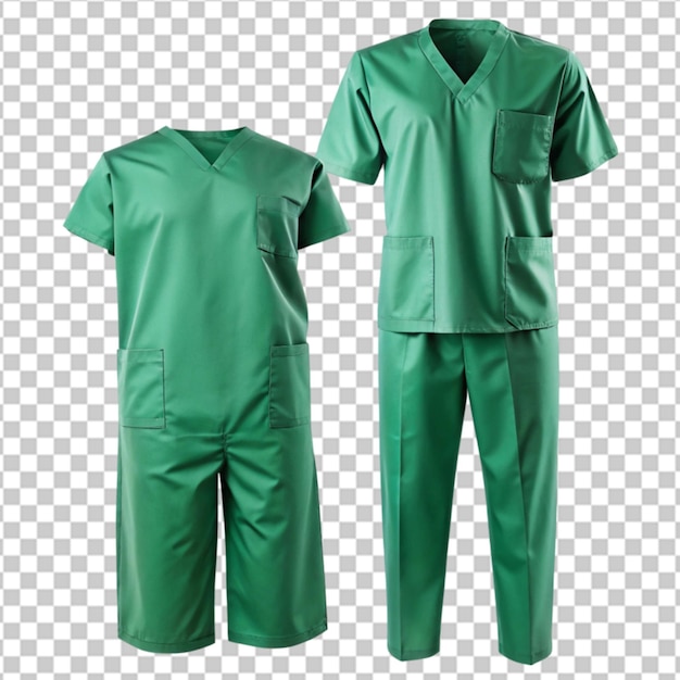 PSD medical scrubs green suit isolated on white background