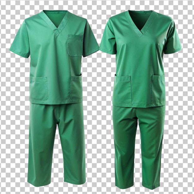 PSD medical scrubs green suit isolated on white background