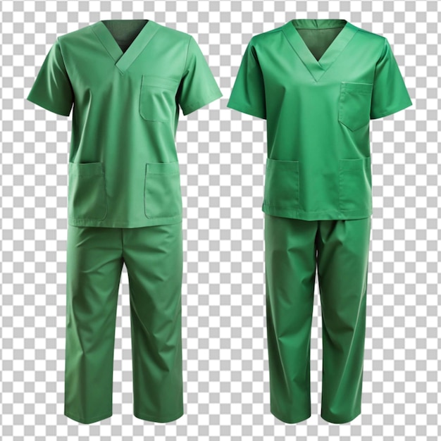 PSD medical scrubs green suit isolated on white background