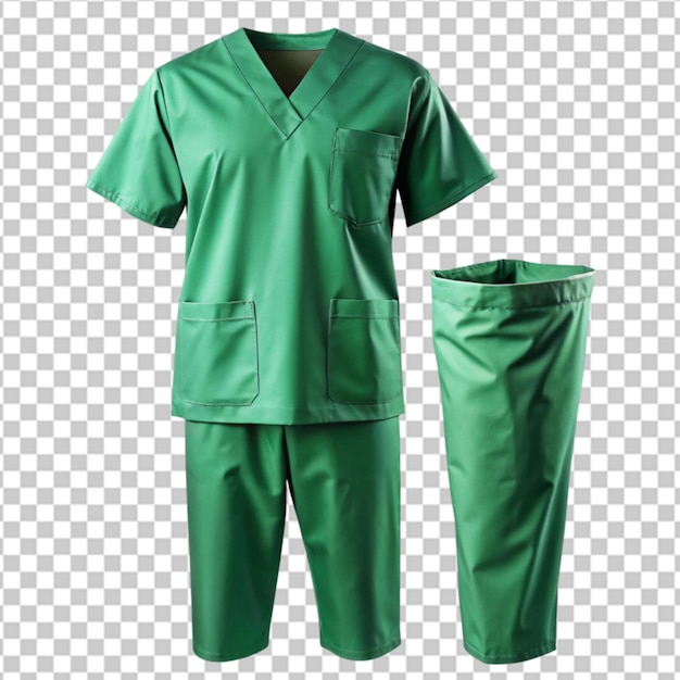 PSD medical scrubs green suit isolated on white background