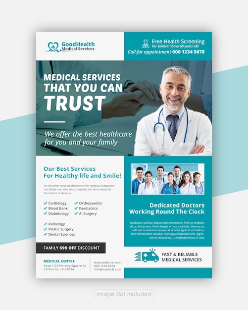 Medical service Flyer template design