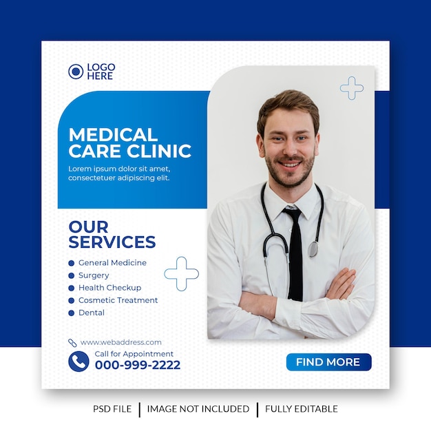 Medical social media Facebook cover and web banner template Premium Psd