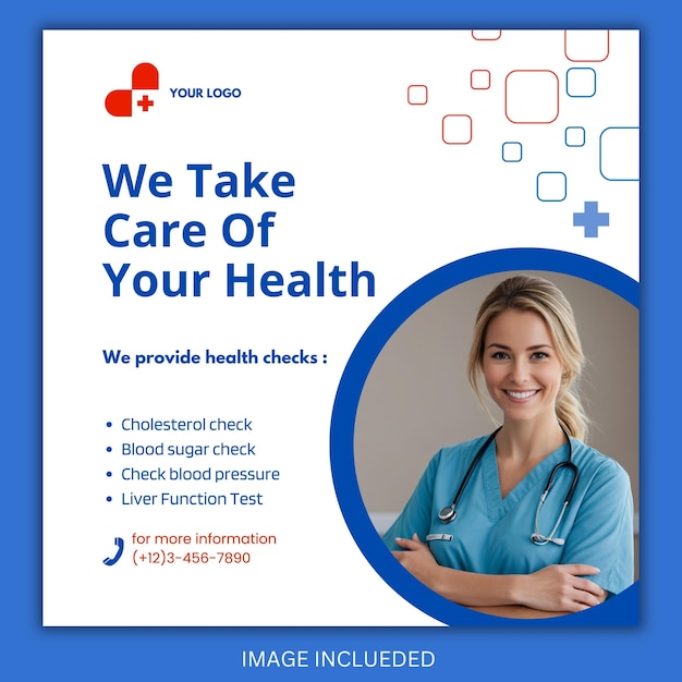 Medical Social Media or Instagram Post Template Design