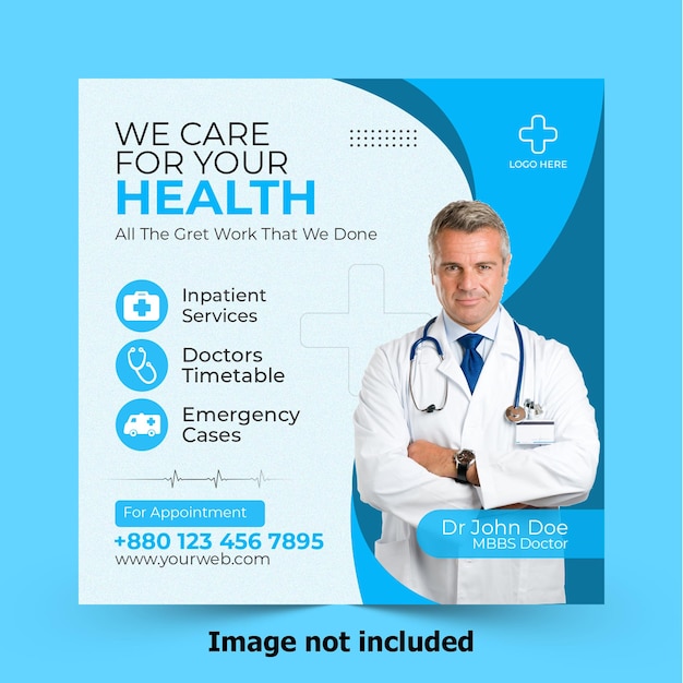 Medical social media post and web banner Design