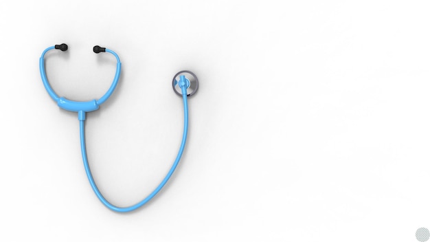 Medical stethoscope 3d render illustration for doctor healthcare concept