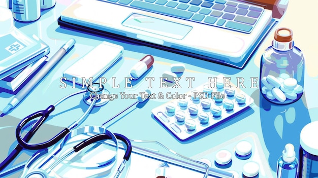 PSD medical supplies on a desk