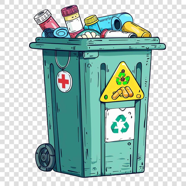 medical waste bin transparent background watercolor cliparton transparent background