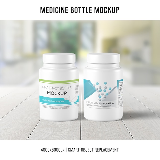 Medicine bottle mockup