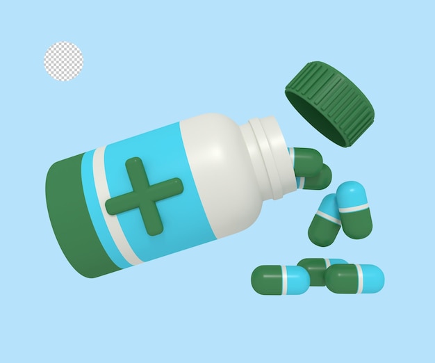 Medicine capsule in a bottle