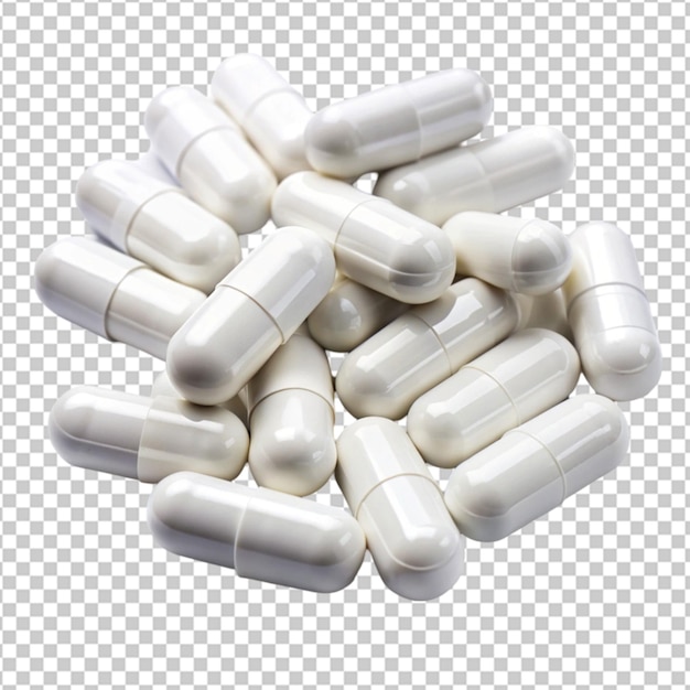 PSD medicine capsules on a transparent background