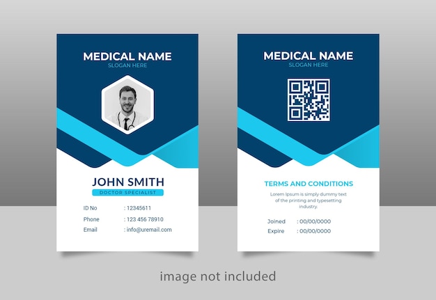 Medicine id card template psd file