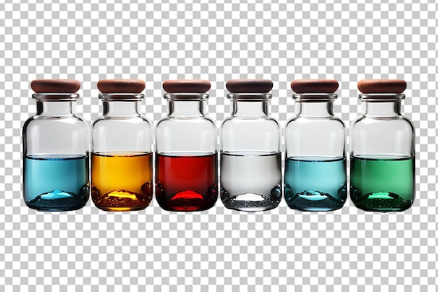 PSD medicine jars isolated on transparent background