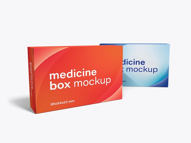 Medicine product packaging box mockup