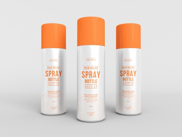 PSD medicine spray bottles mockup