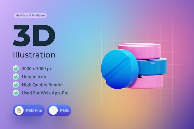 Medicines Icon 3d Illustration