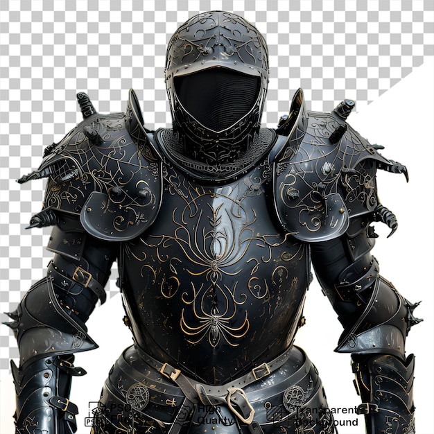 PSD medieval armor design on transparent background