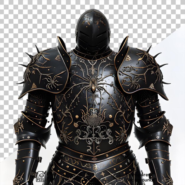 PSD medieval armor design on transparent background