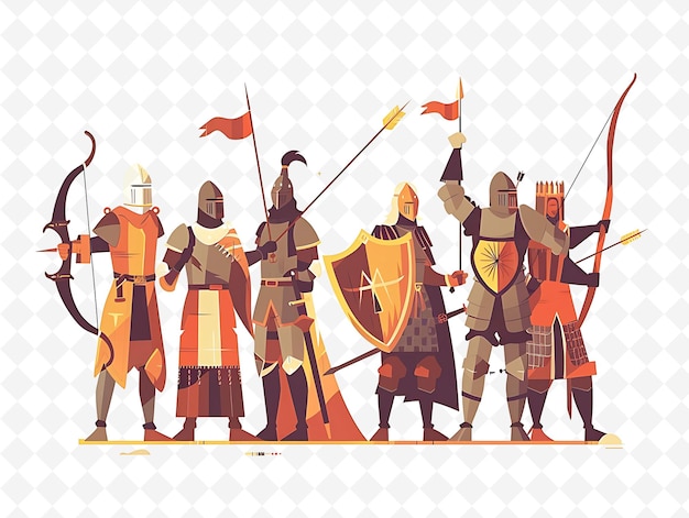 Medieval Characters Attending a Tournament Design Is Regal a Flat Illustration Festival Theme Art