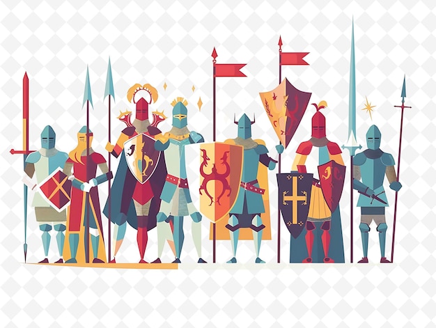 Medieval Characters Attending a Tournament Design Is Regal a Flat Illustration Festival Theme Art