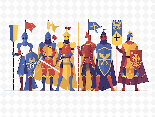 Medieval Characters Attending a Tournament Design Is Regal a Flat Illustration Festival Theme Art