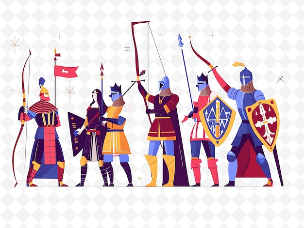 Medieval Characters Attending a Tournament Design Is Regal a Flat Illustration Festival Theme Art