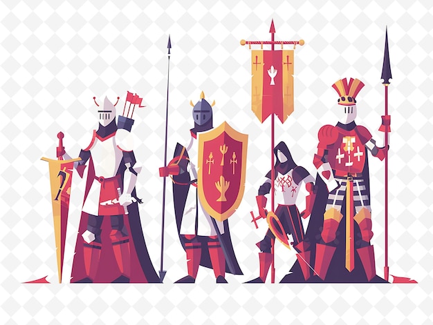 Medieval Characters Attending a Tournament Design Is Regal a Flat Illustration Festival Theme Art