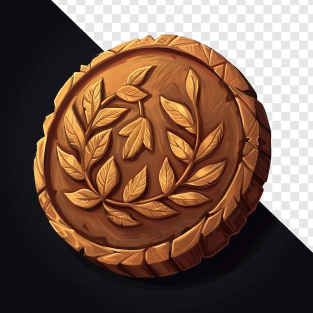 Medieval Coin Illustration for Game Asset on Transparent Background