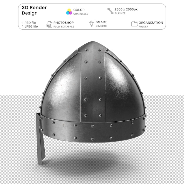 Medieval Helmet 3D Modeling PSD File