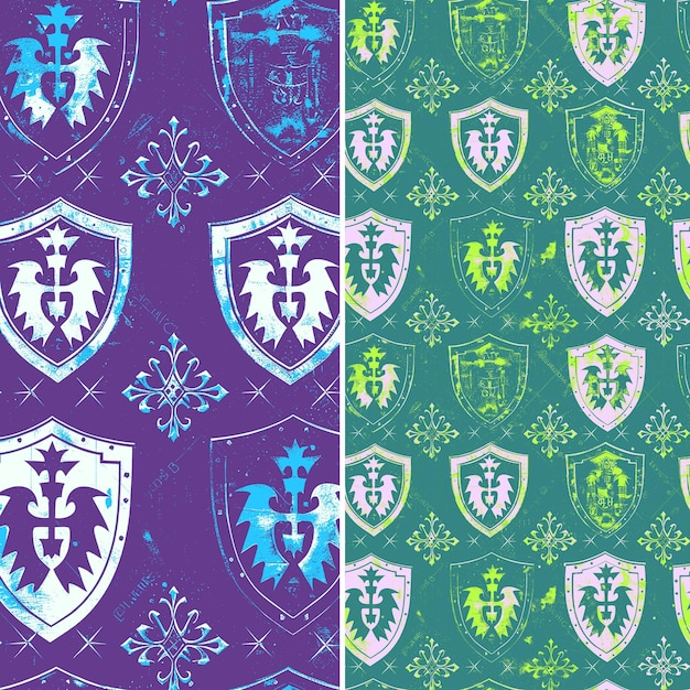 Medieval Heraldry Emblems Portrayed in Shield Shapes With Me Creative Abstract Geometric Vector