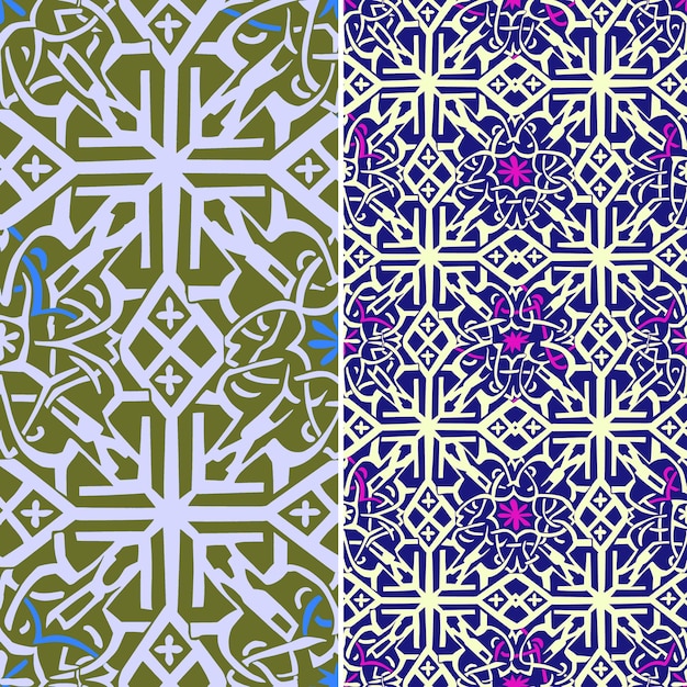 Medieval Illuminated Manuscript Patterns With Geometric Shap Creative Abstract Geometric Vector