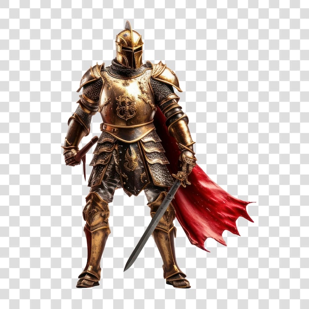 PSD medieval knight in golden armor