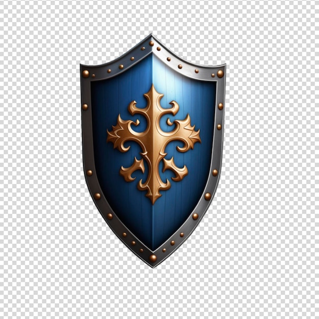 Medieval shield isolated on transparent background