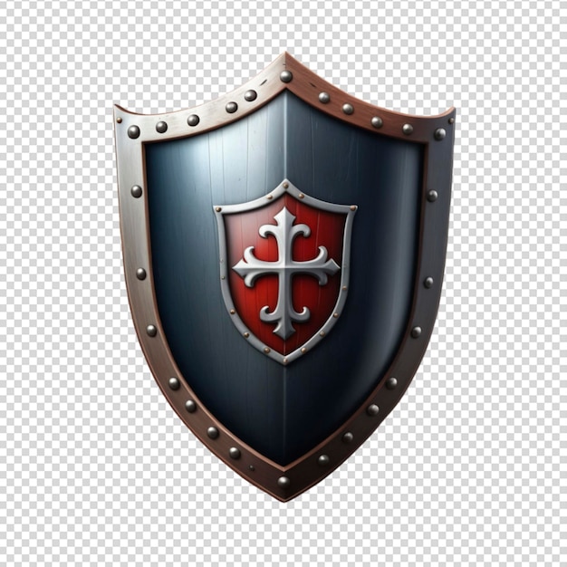 Medieval shield isolated on transparent background